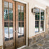 Exterior Wall Light Glass Shade Waterproof Wall Lantern Brass with Rust